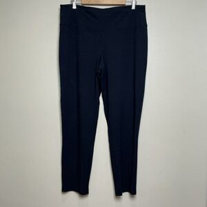 J. Jill Wearever Collection Womens Pants LARGE Navy Smooth Fit Slim Leg Pull On